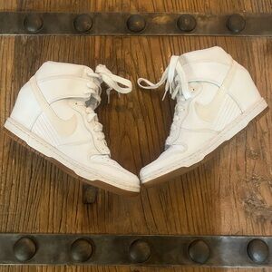 Nike Women's White and Tan High-Top Sneakers